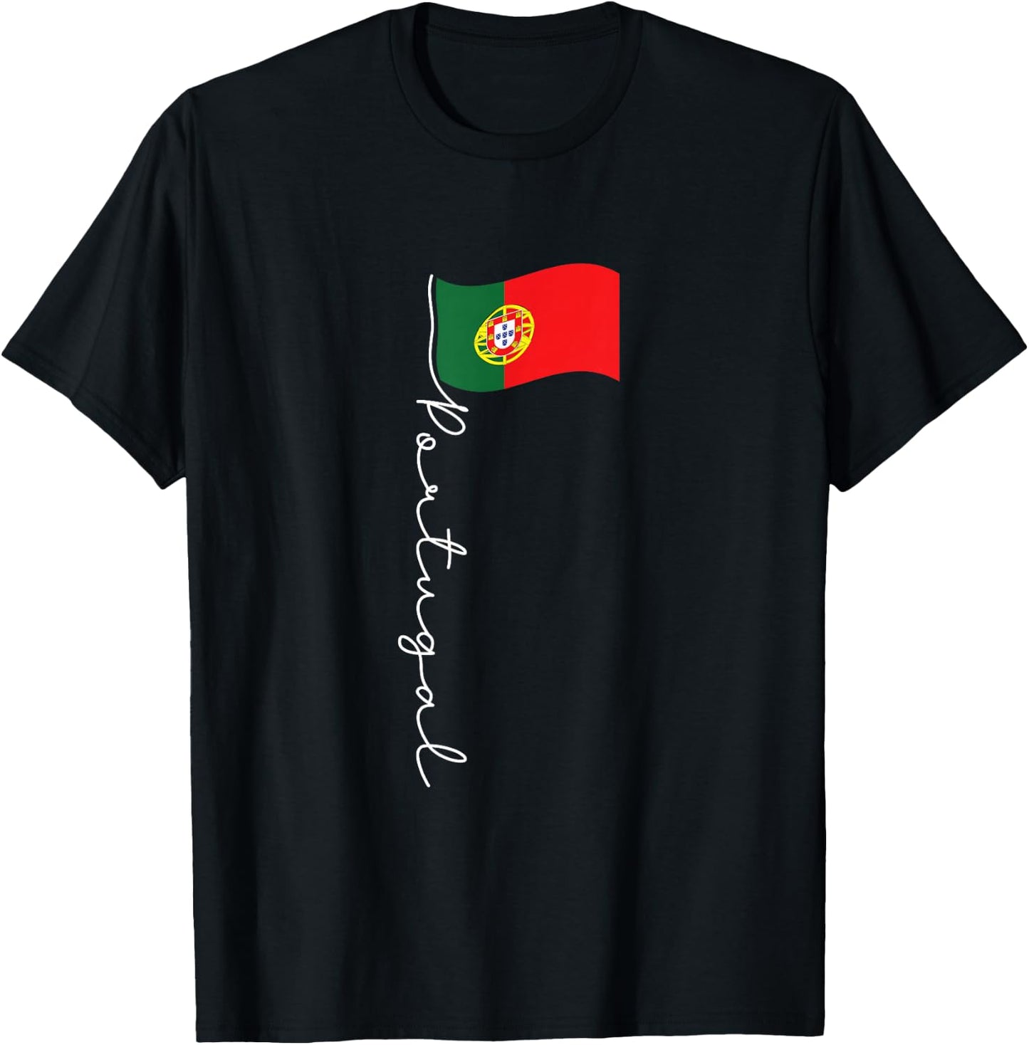 Portugal Signature Flag Pole - Patriotic Portuguese Flag T-Shirt - T-Shirt | Black