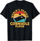 World Okayest Cornhole Player Funny Cornhole T-Shirt - T-Shirt | Black