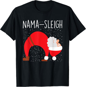 Yoga Practitioner Namasleigh Xmas Meditation Christmas Yoga T-Shirt - T-Shirt | Black