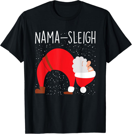 Yoga Practitioner Namasleigh Xmas Meditation Christmas Yoga T-Shirt - T-Shirt | Black