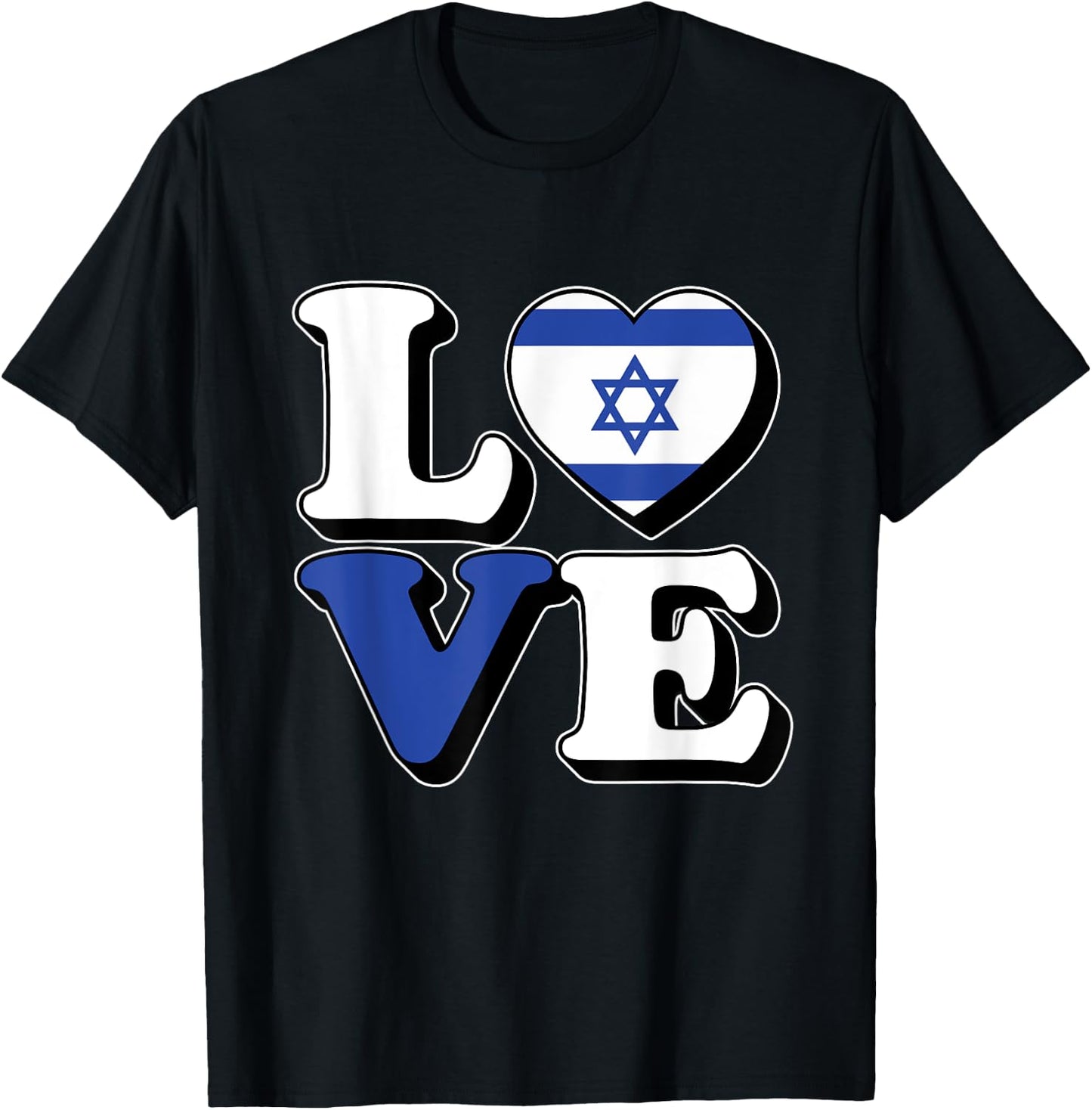 I Love Israel Travel Souvenir Vacation Trip Israeli Pride T-Shirt - T-Shirt | Black