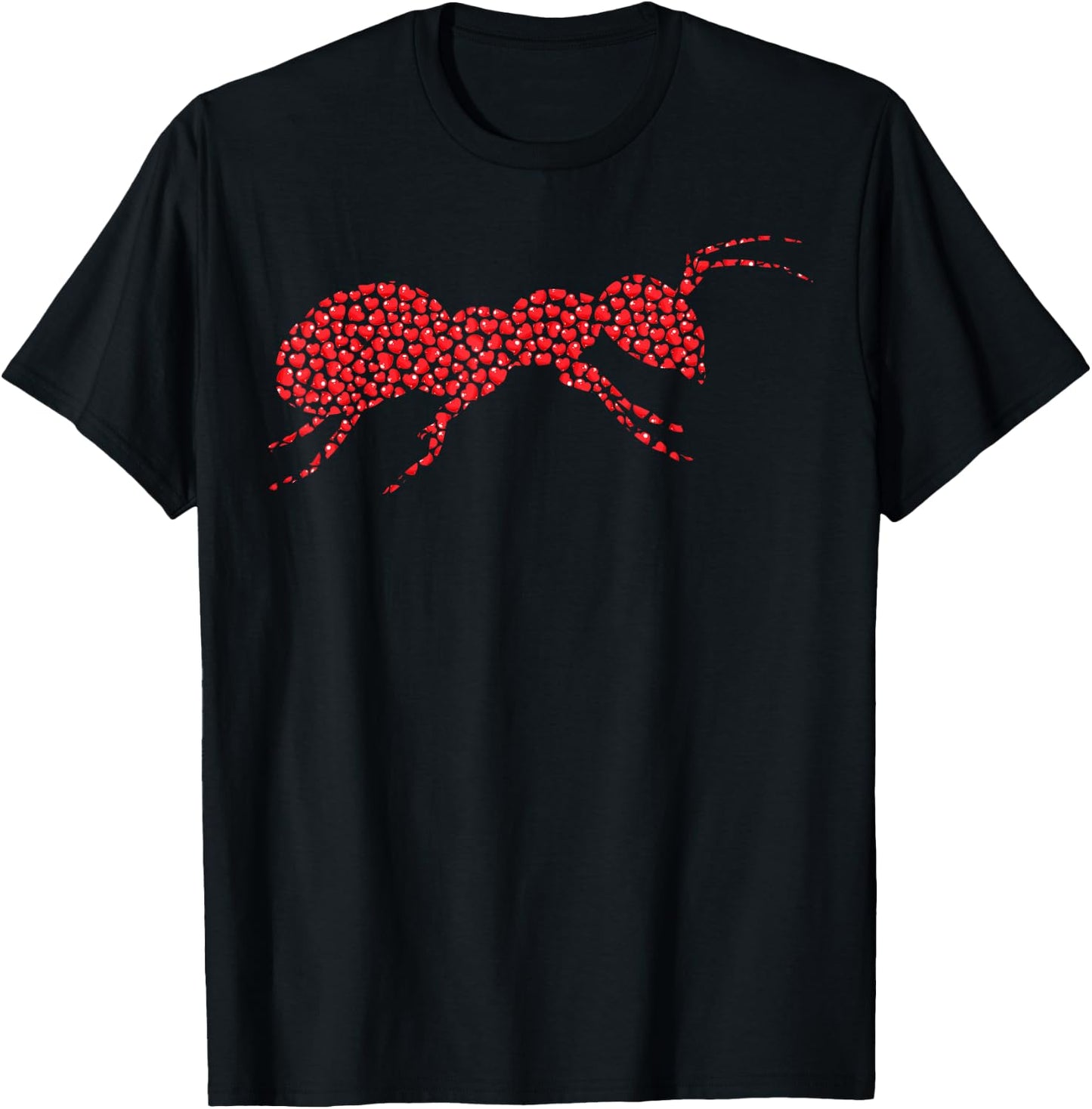 Heart Shape Love Ant Valentine's Day T-Shirt - T-Shirt | Black