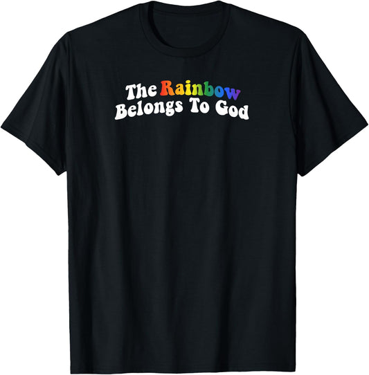 The Rainbow Belongs To God Butter Yellow T-Shirt - T-Shirt | Black