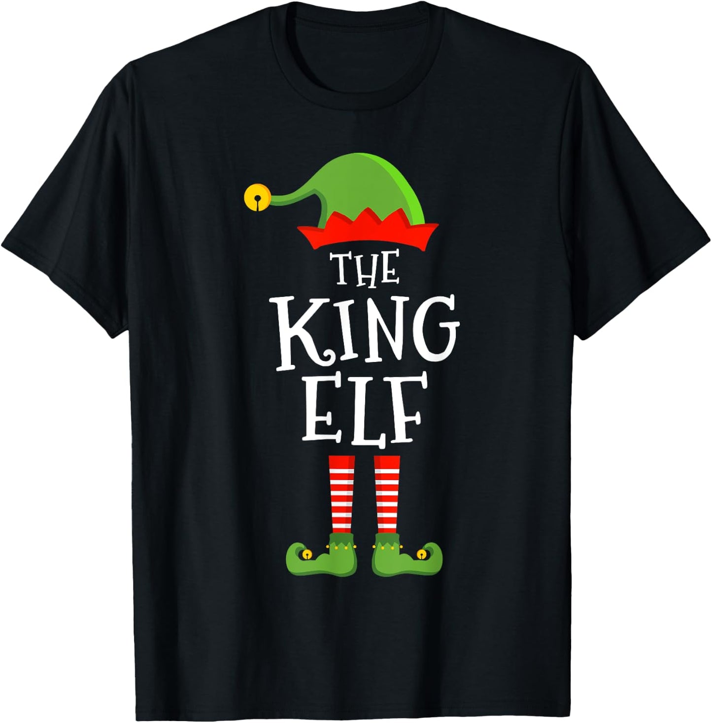 The king elf funny christmas matching family pajama T-Shirt - T-Shirt | Black