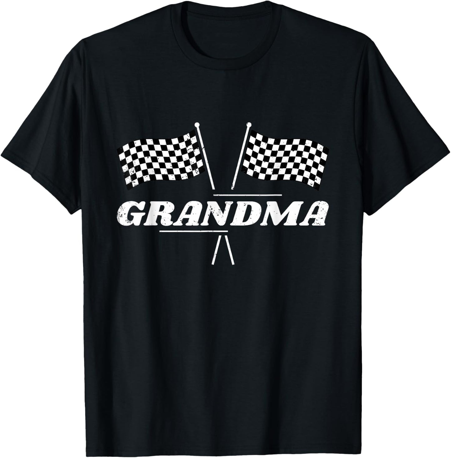 Pit Crew Grandma Racing Car Family Matching Birthday Party T-Shirt - T-Shirt | Black