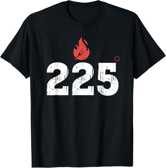 BBQ Barbeque Grilling 225 Degrees Smoking Meat Dad Father T-Shirt - T-Shirt | Black