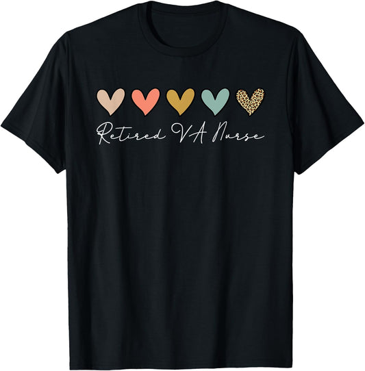 Retired VA Nurse Shirt Nursing Retirement Party T-Shirt - T-Shirt | Black