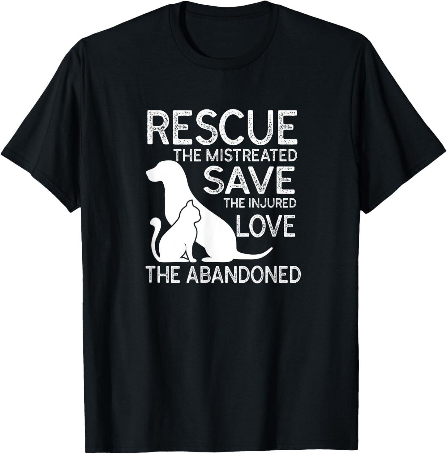 Rescue Save Love Pet Animal Vintage Volunapparelr T-Shirt - T-Shirt | Black