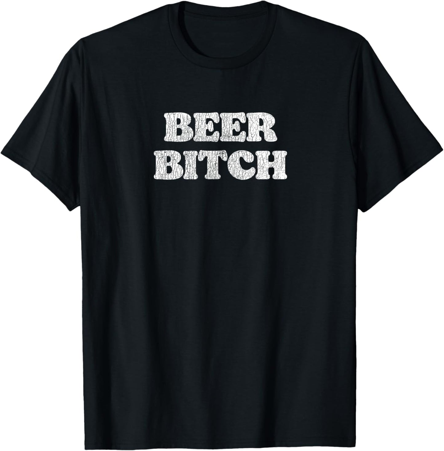 Beer Bitch Funny Minimalist Retro Vintage Funny Viral T-Shirt - T-Shirt | Black