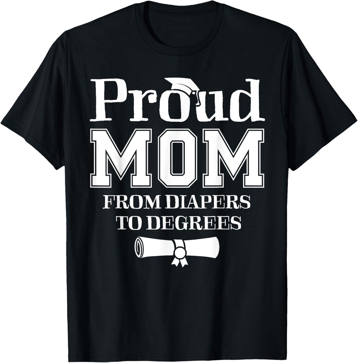 Proud Mom of a 2024 Graduate Mother Senior Graduation Gift T-Shirt - T-Shirt | Black