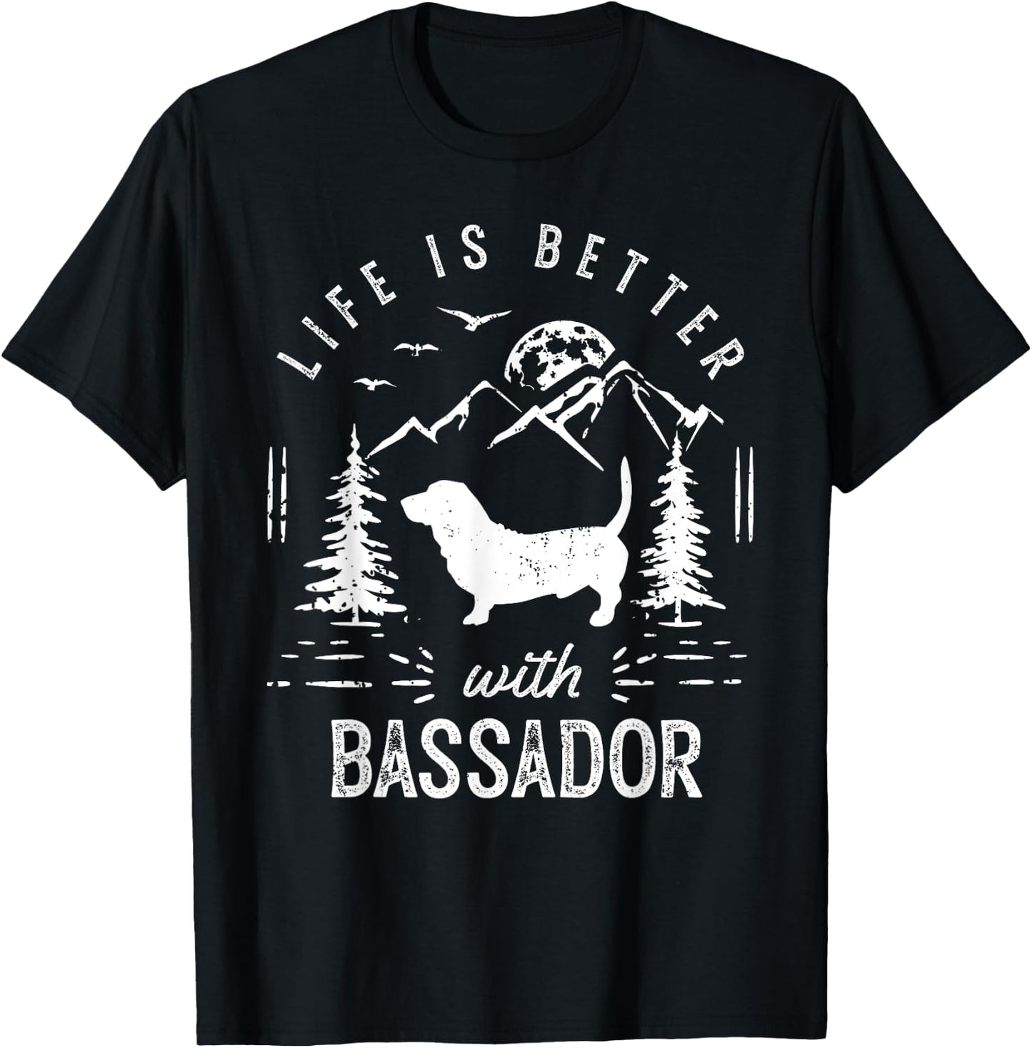 Bassador Life Better Mom Dad Dog T-Shirt - T-Shirt | Black