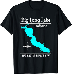 Big Long Lake - Indiana T-Shirt - T-Shirt | Black