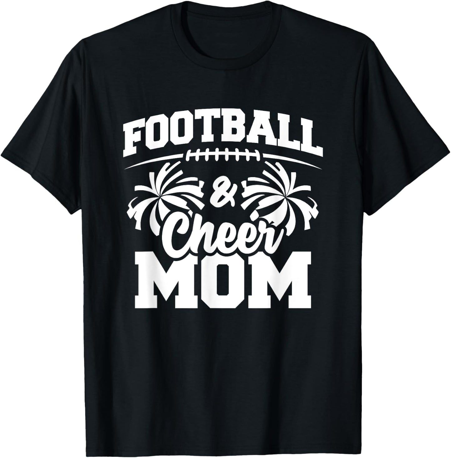 Football Cheer Mom - High School Cheerleader - Cheerleading T-Shirt - T-Shirt | Black