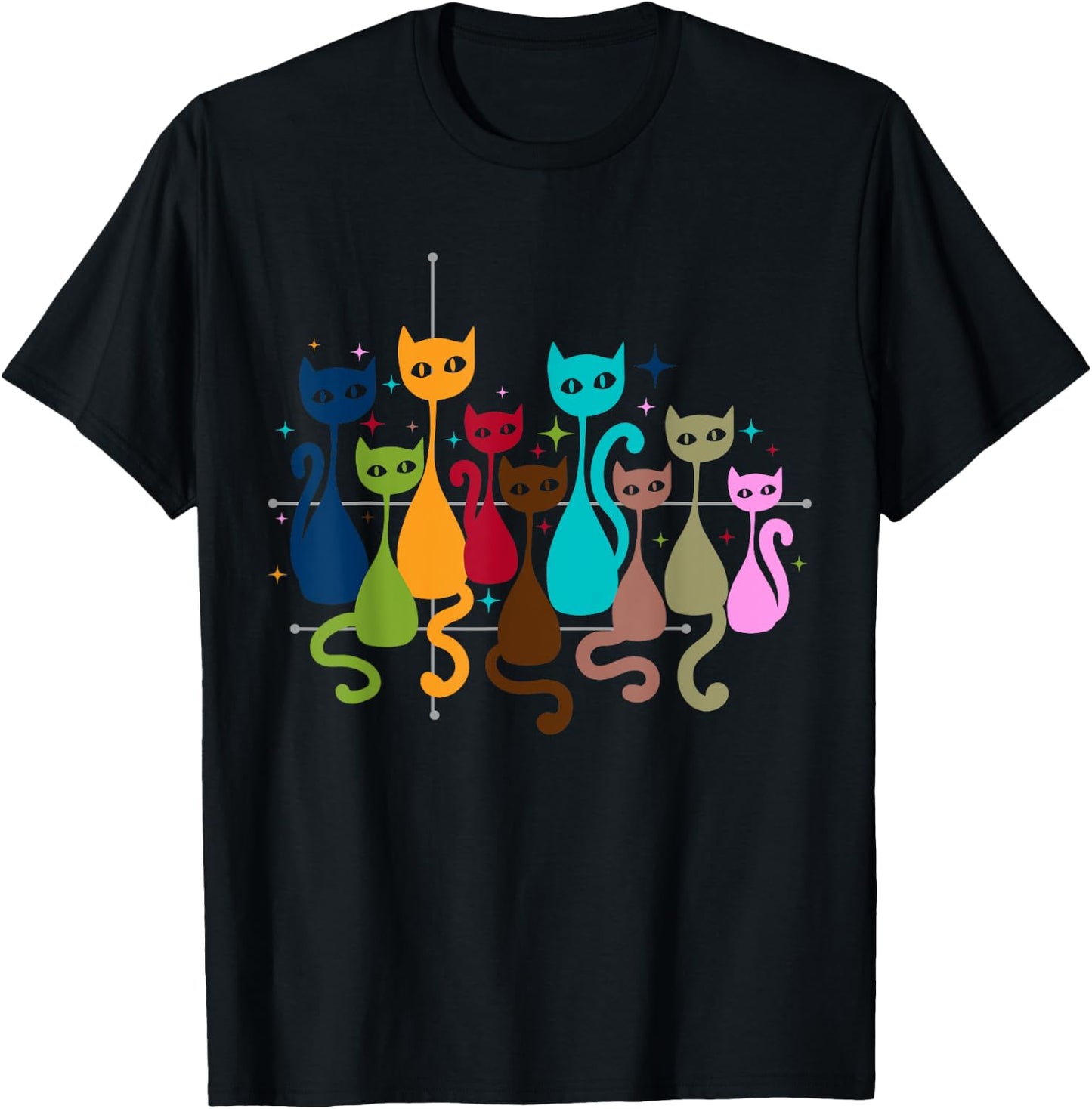 Classic Art Kitten Lover Vintage Artwork Cute Cat T-Shirt - T-Shirt | Black