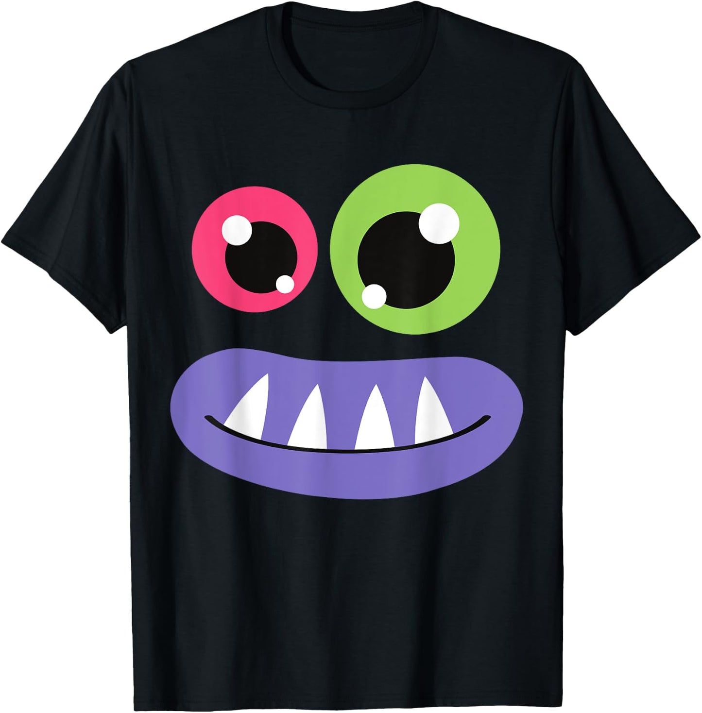 Cute Monster Face Halloween Costume Cute Group Men Women Kid T-Shirt - T-Shirt | Black