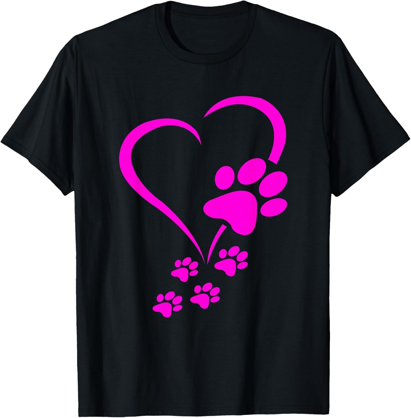 Dog Paws Hearts Baby Dogs - Dog Paw Print Dog Paw T-Shirt - T-Shirt | Black