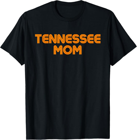 Retro Tennessee Mom TN Orange Vintage Tennessee Parent T-Shirt - T-Shirt | Black