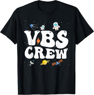 Space VBS Crew Vacation Bible VBS Teacher Christian School T-Shirt - T-Shirt | Black