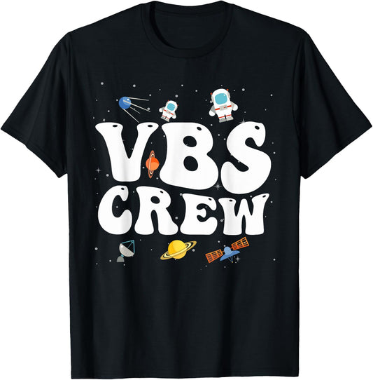 Space VBS Crew Vacation Bible VBS Teacher Christian School T-Shirt - T-Shirt | Black