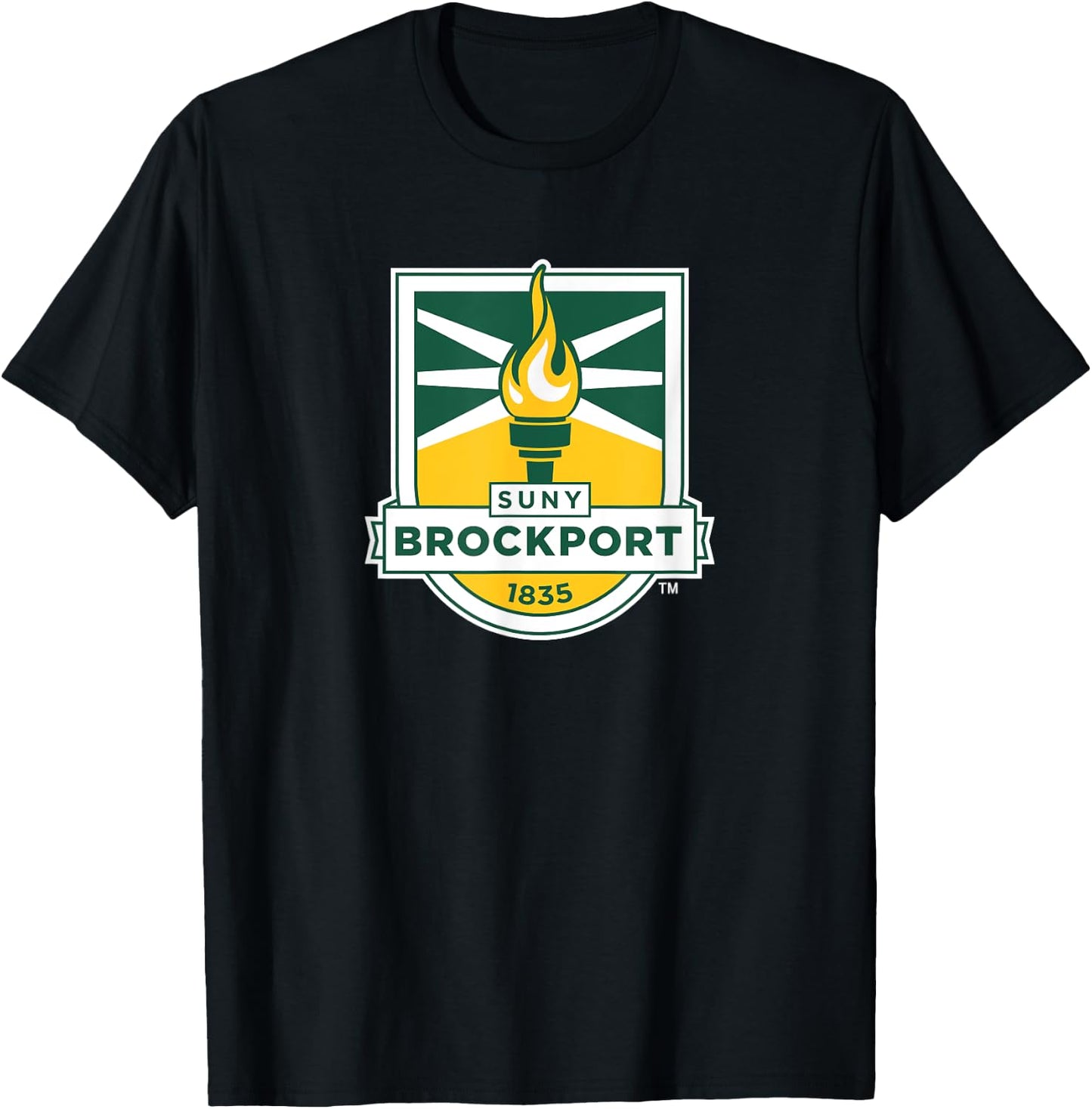 SUNY Brockport Golden Eagles Institutional Shield T-Shirt - T-Shirt | Black