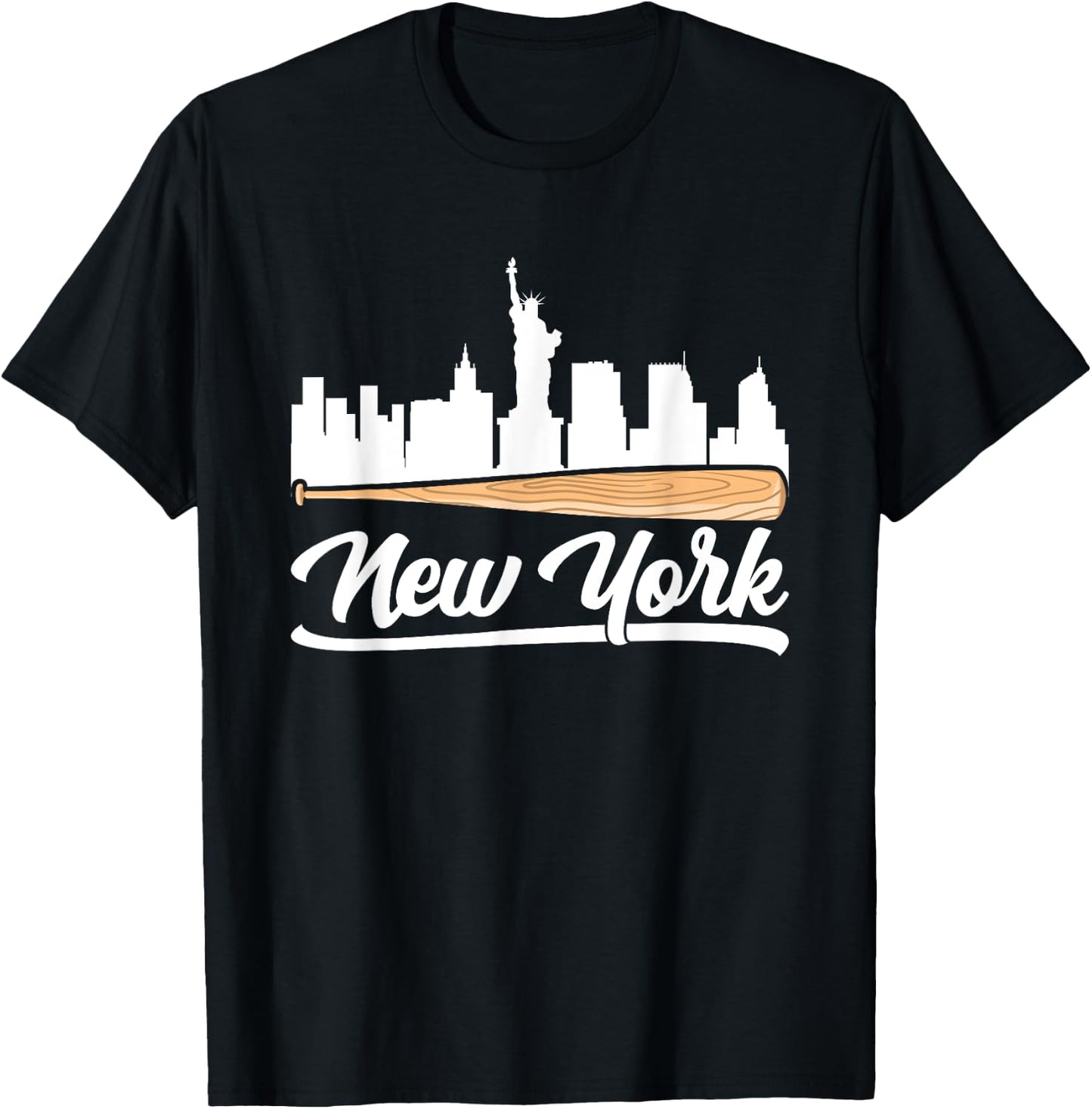 New York City Baseball Skyline T-Shirt - T-Shirt | Black