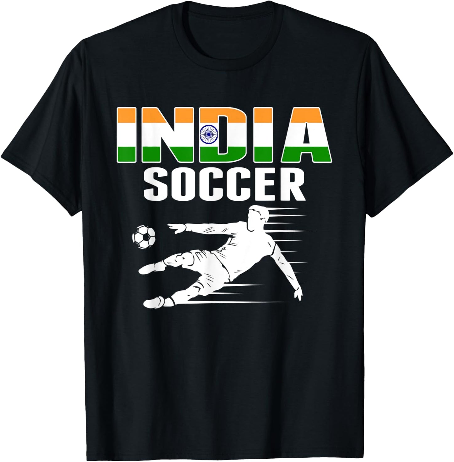India Soccer Lovers Jersey - Indian Flag Football Players T-Shirt - T-Shirt | Black