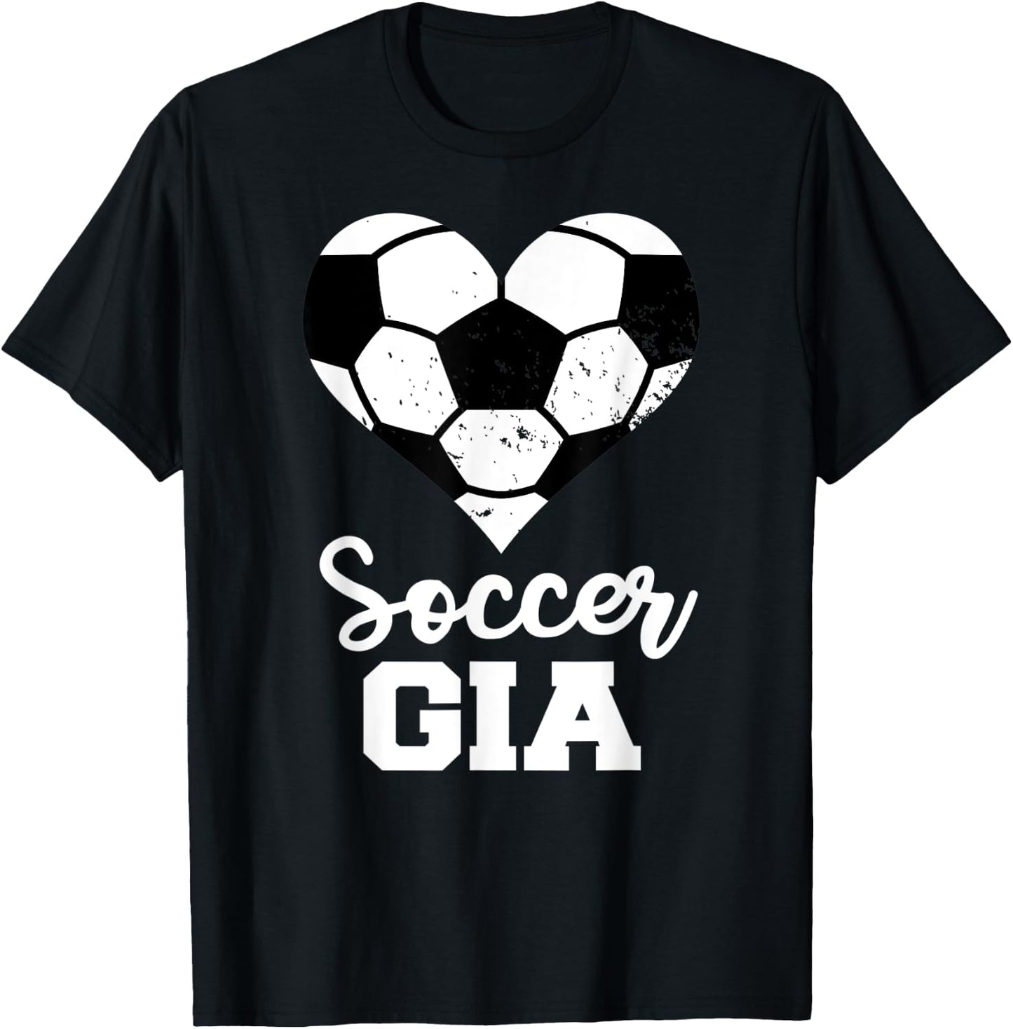 Soccer Gia Funny Soccer Heart Grandma Gia T-Shirt - T-Shirt | Black