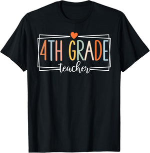 Fourth Grade Teacher 4th Grade Teachers Back to School T-Shirt - T-Shirt | Black