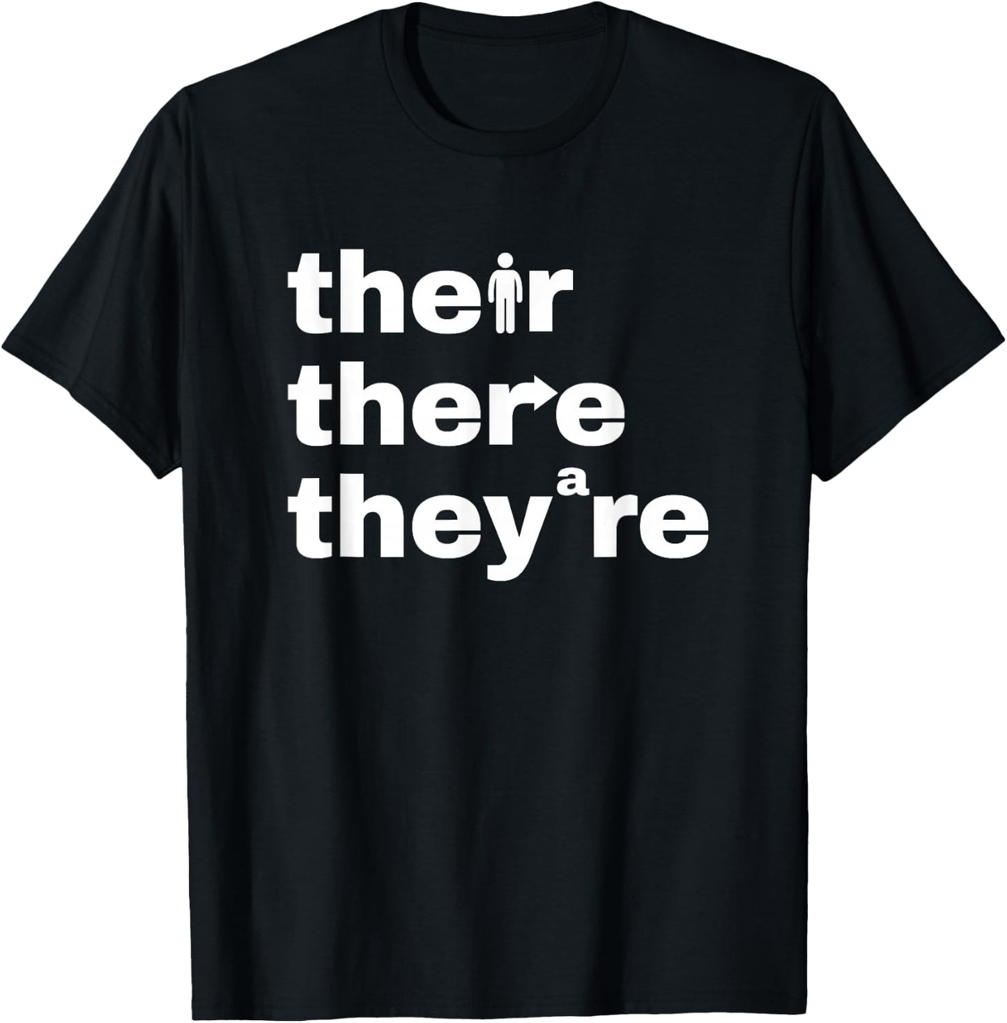 Their There They're Grammar Lesson Language Arts Teacher Men Women Kids T-Shirt - T-Shirt | Black