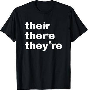 Their There They're Grammar Lesson Language Arts Teacher Men Women Kids T-Shirt - T-Shirt | Black