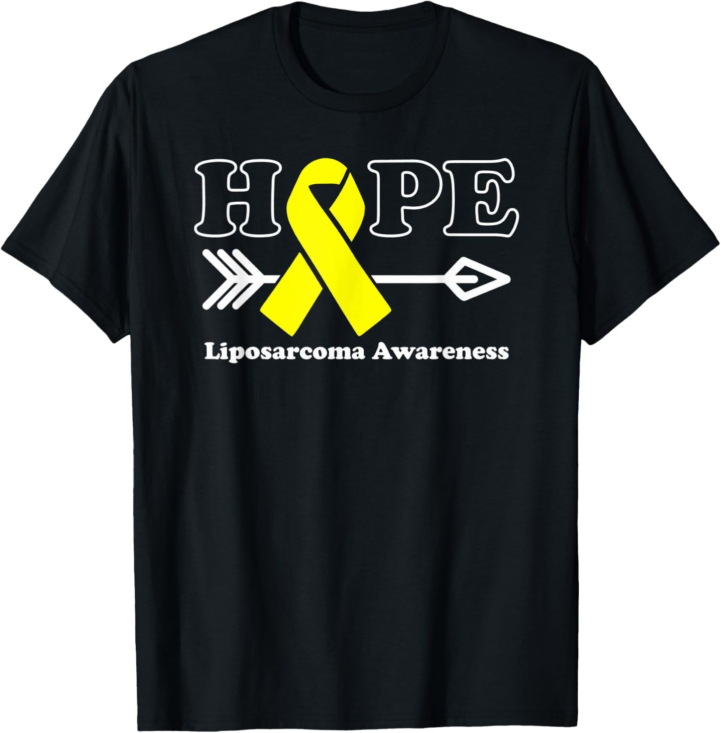 Hope - Liposarcoma Awareness Yellow Ribbon T-Shirt - T-Shirt | Black