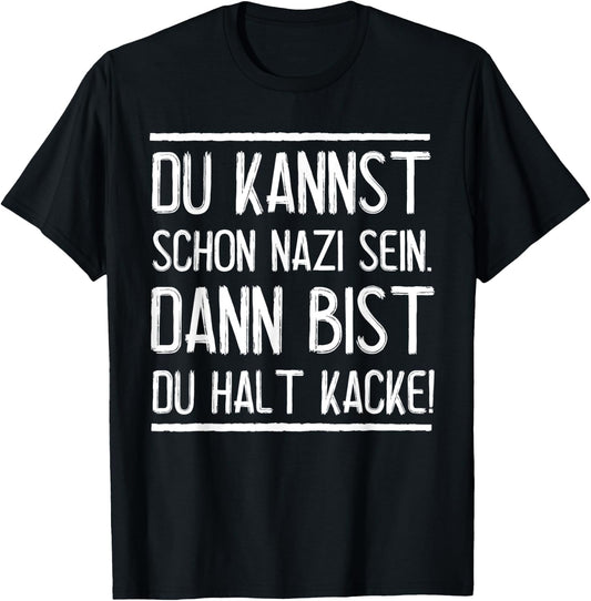 Anti-Nazis Funny Saying Punk Against Nazis T-Shirt - T-Shirt | Black