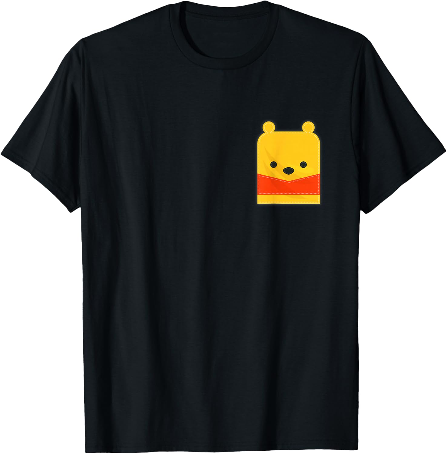 Disney Winnie The Pooh Small Block Character Pocket T-Shirt - T-Shirt | Black