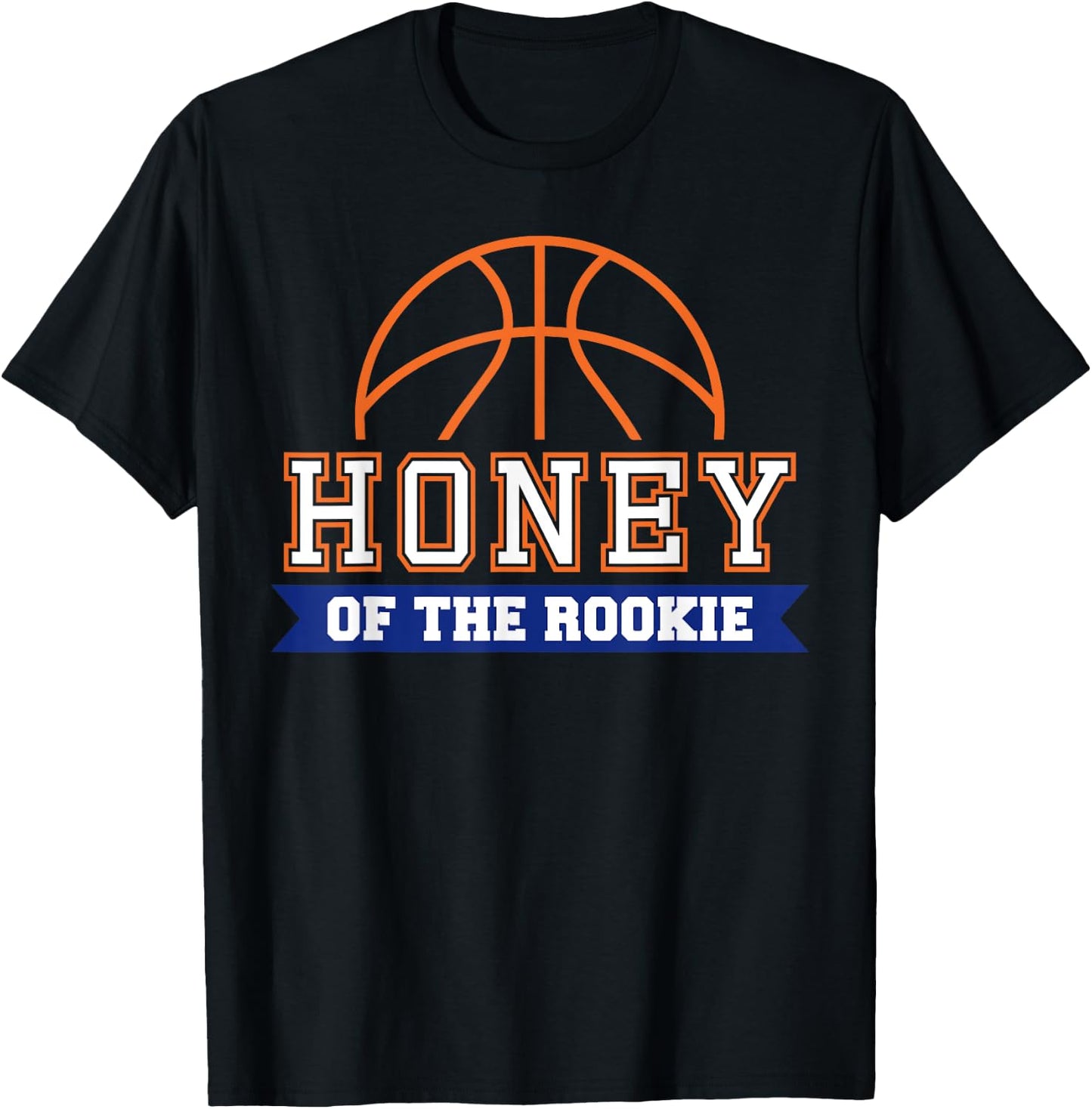 Honey of Rookie 1st Birthday Basketball Theme Matching Party T-Shirt - T-Shirt | Black