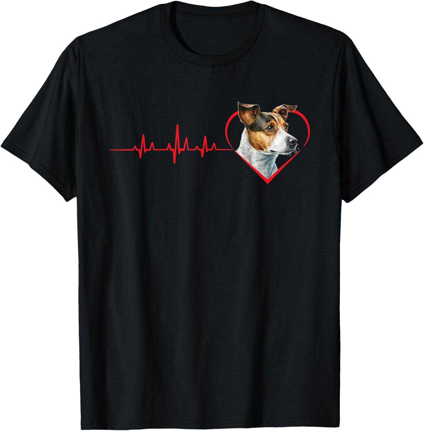 Jack Russell Terrier Heartbeat - Dog Breeder Animal Lover Men Women Kids T-Shirt - T-Shirt | Black