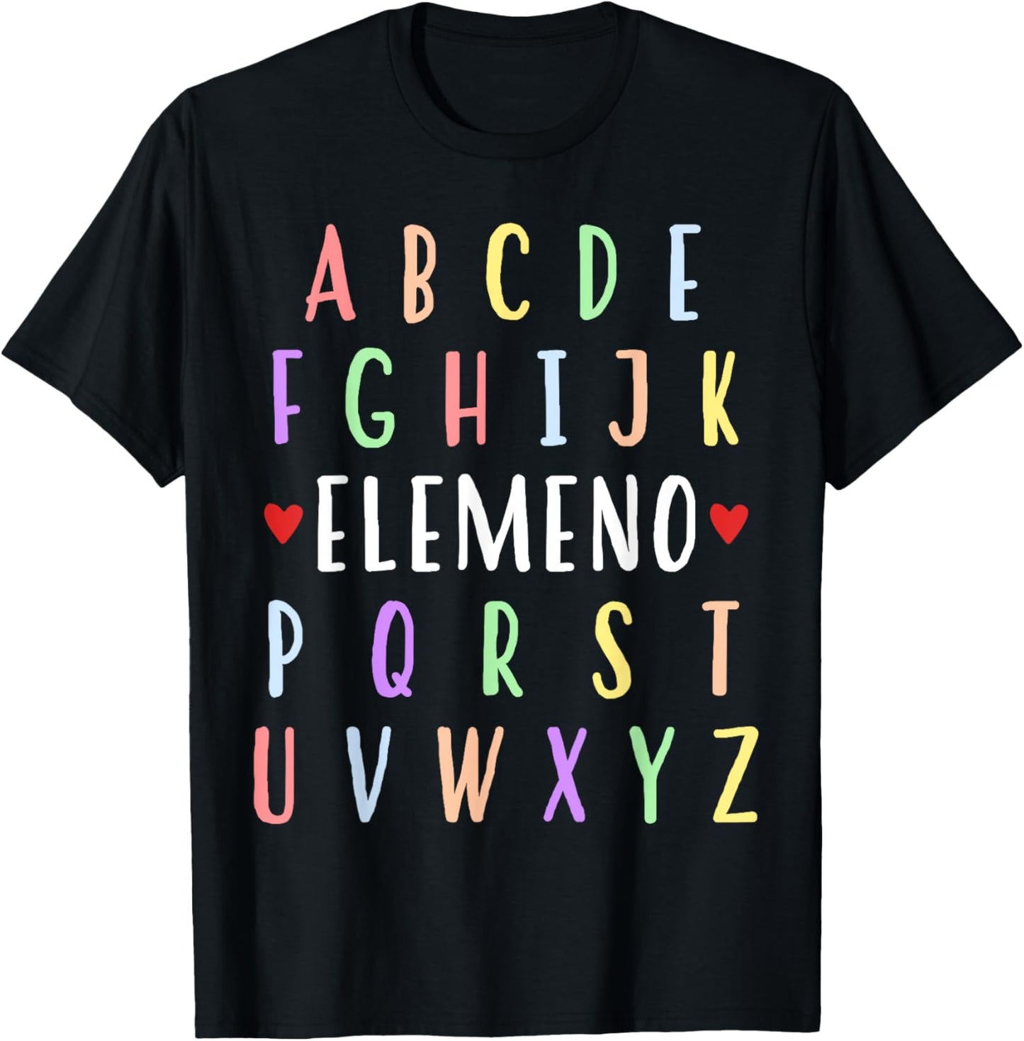 Funny Alphabet ABC Elemeno Kids Teacher First Day of School T-Shirt - T-Shirt | Black