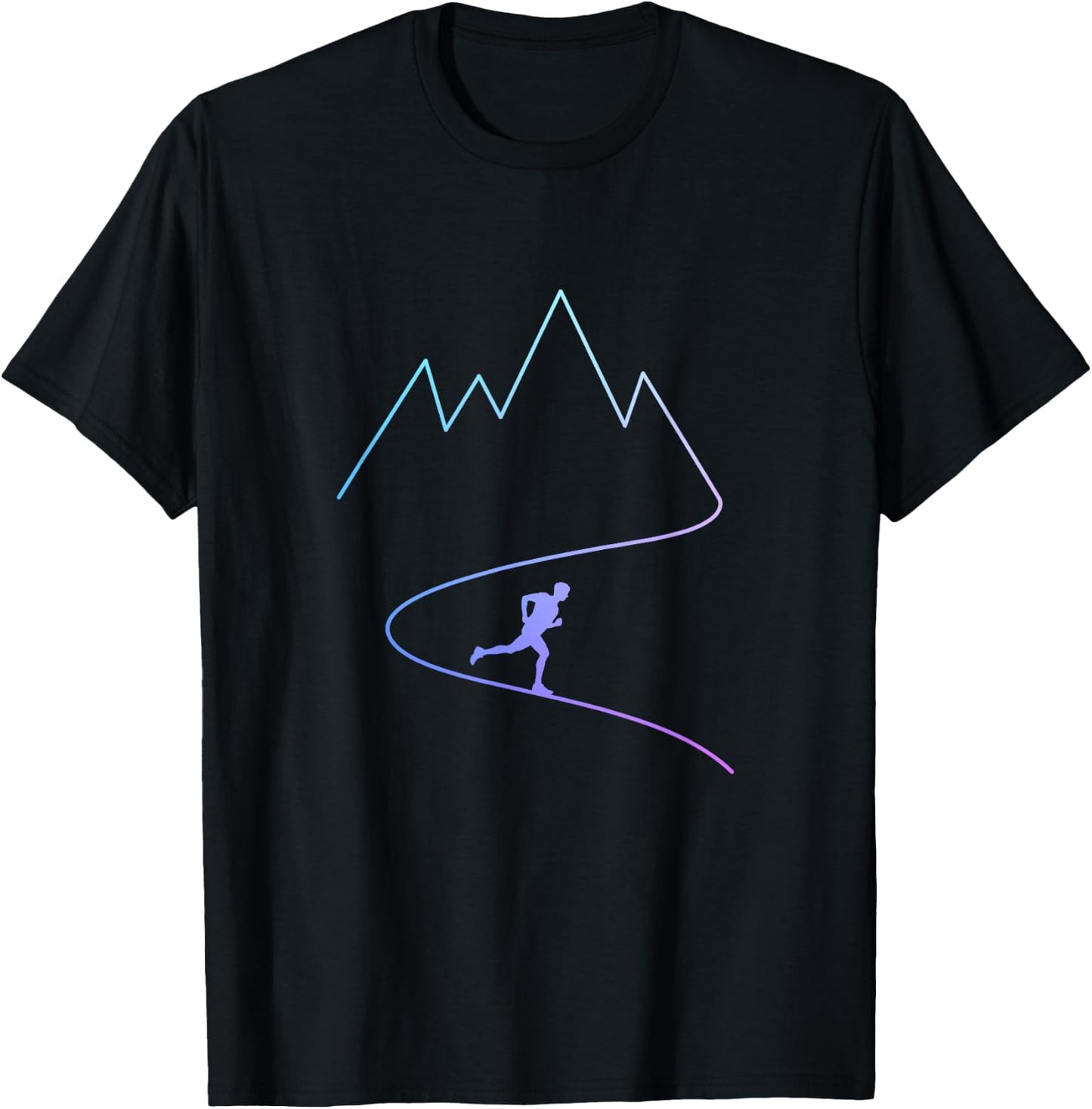 Trail Running Mountain Half Marathon Ultra Runner Marathoner T-Shirt - T-Shirt | Black