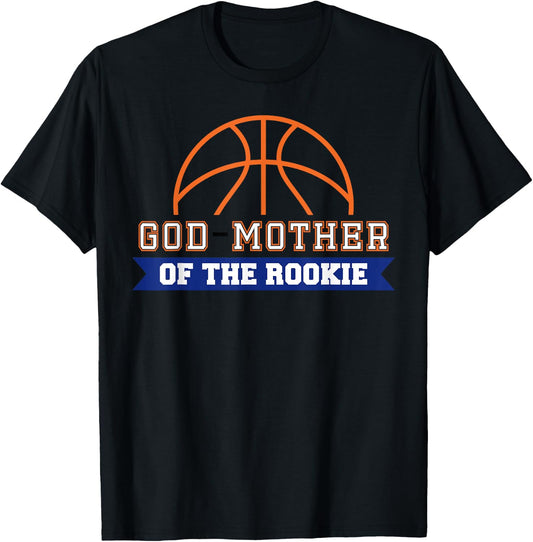God-Mother of Rookie 1st Birthday Basketball Theme Matching T-Shirt - T-Shirt | Black