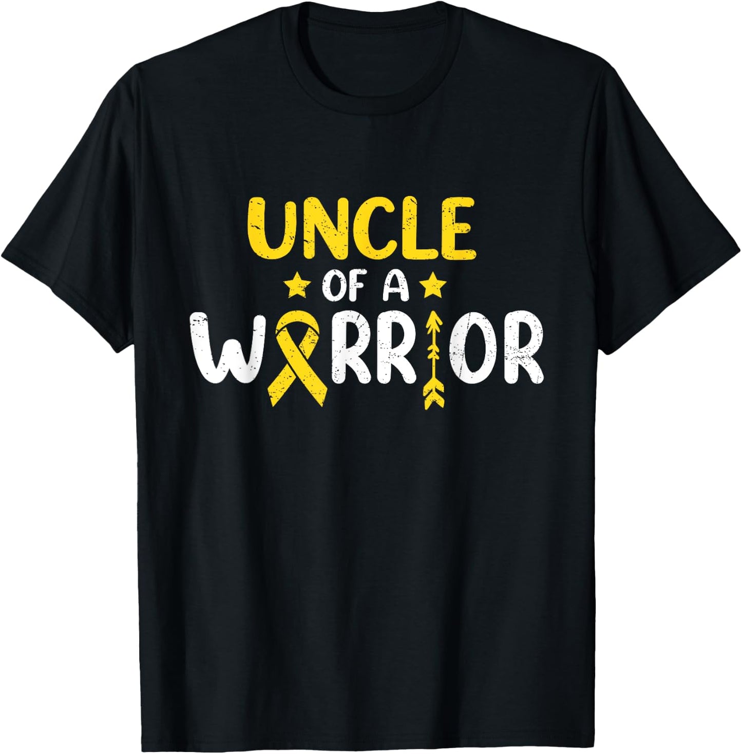 Uncle Of A Warrior Childhood Cancer Family Matching T-Shirt - T-Shirt | Black