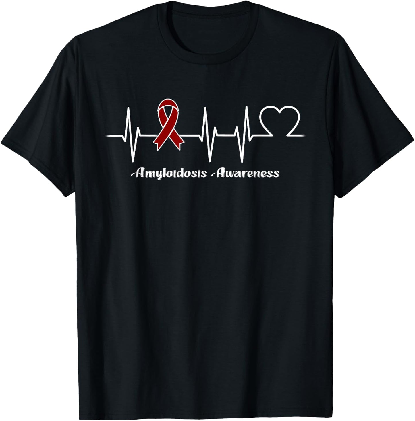 Heartbeat Amyloidosis Warrior T-Shirt - T-Shirt | Black