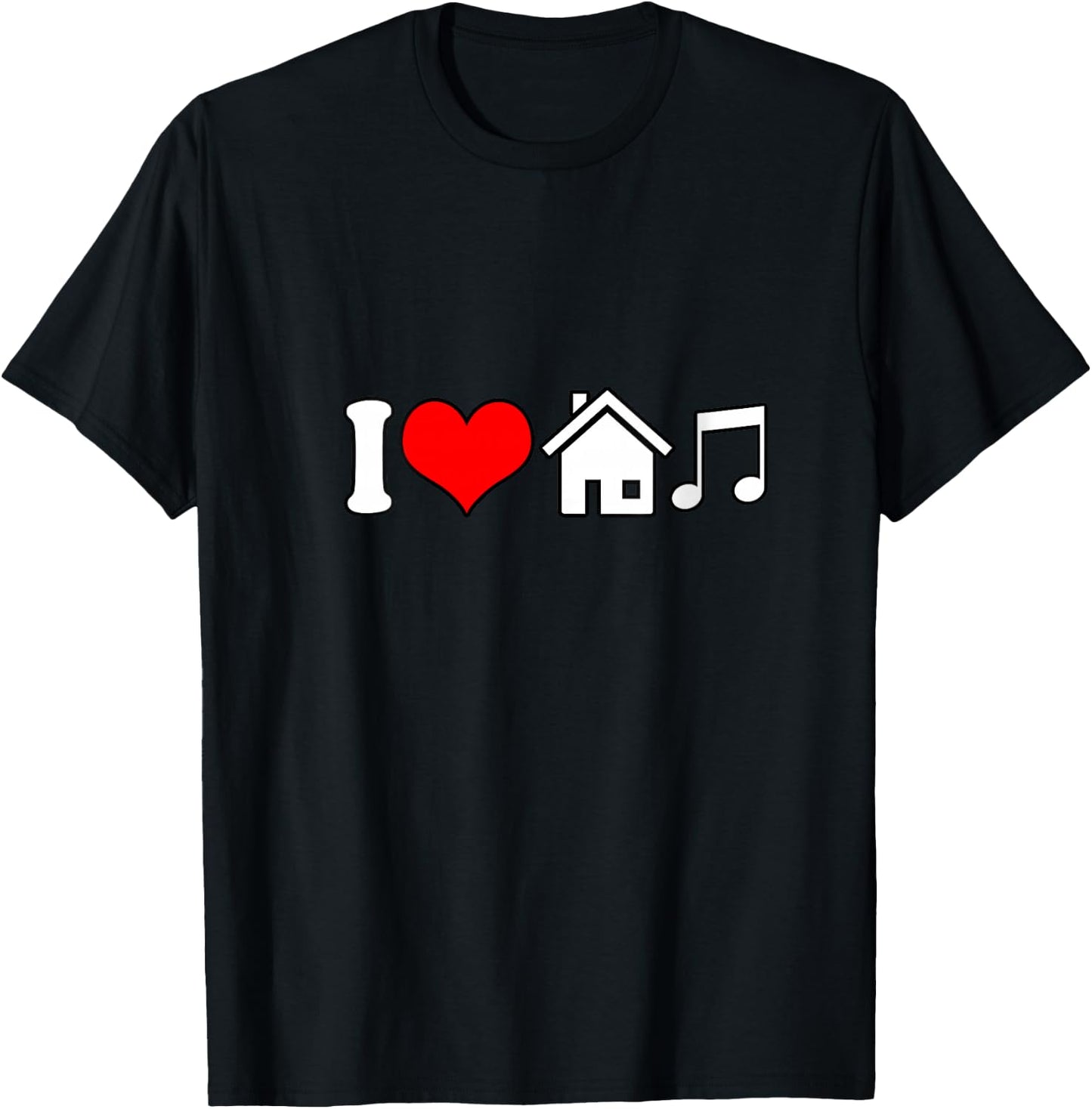 I Love House Music Funny Electronic Music V-Neck T-Shirt - T-Shirt | Black