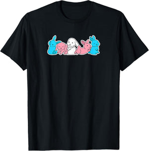Trans Flag Bunny Design for proud Trans People T-Shirt - T-Shirt | Black