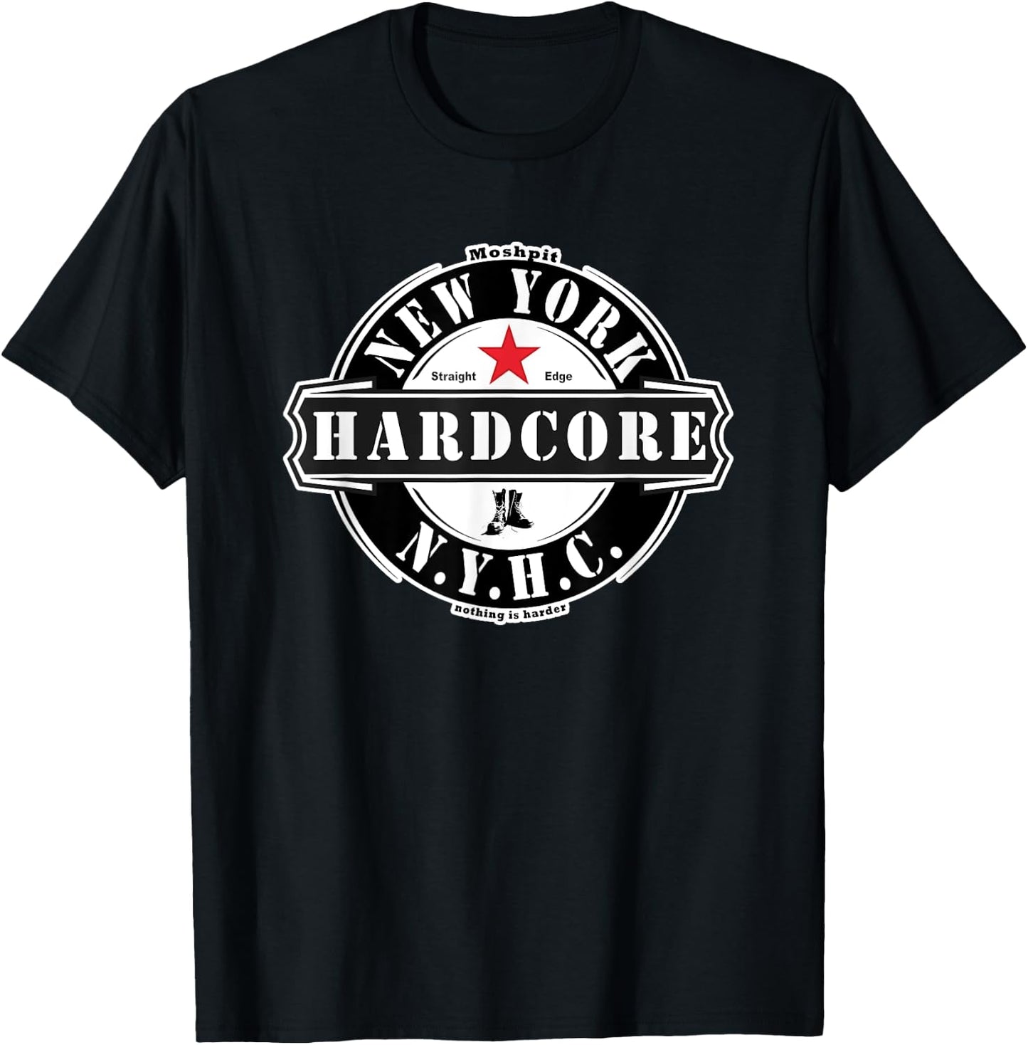 New York HARDCORE NYHC USA Straight Edge x vegan Streetwear T-Shirt - T-Shirt | Black