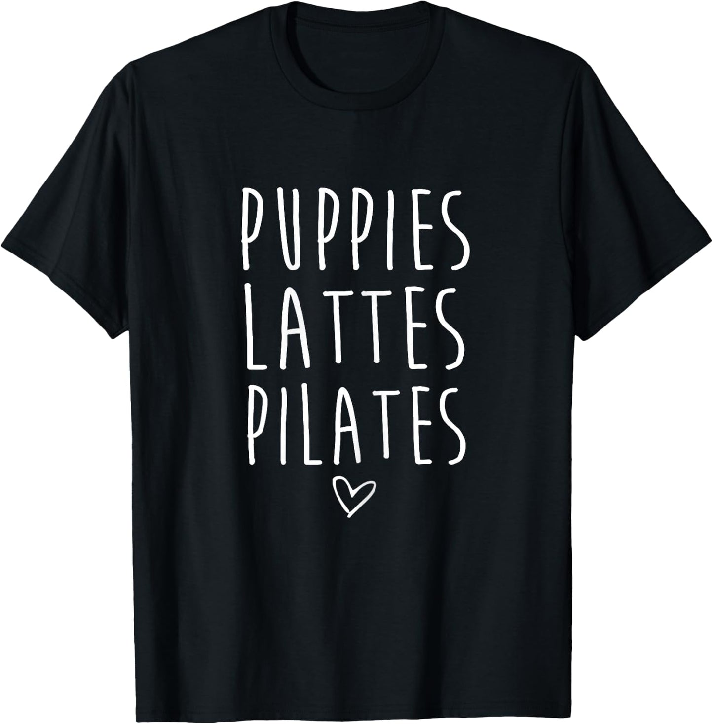 Funny Puppies Lattes Pilates Dog Animal Pilates Lovers Gifts T-Shirt - T-Shirt | Black