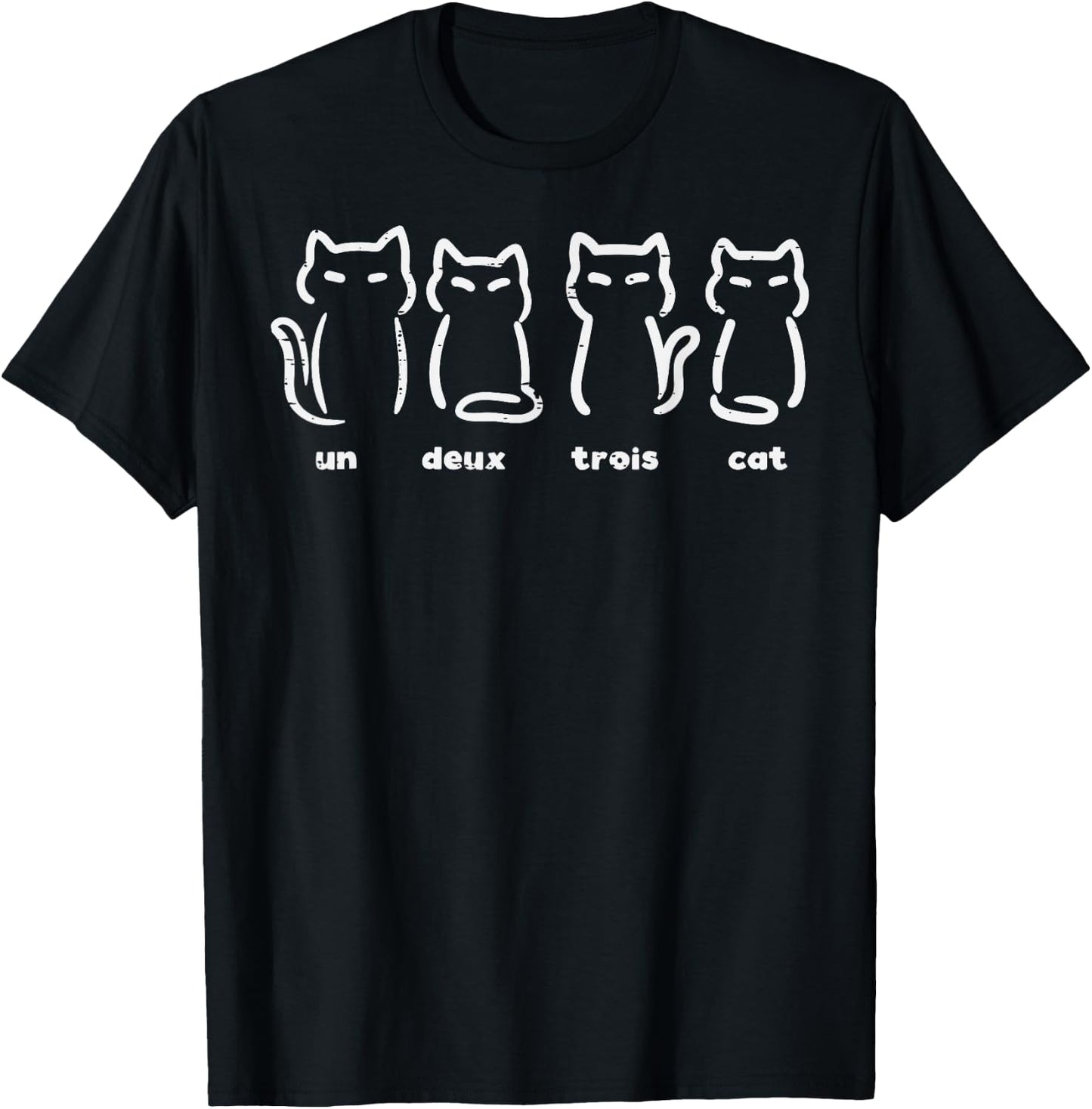 Un Deux Trois Cat Funny French Pun Women Girls Kids Toddler T-Shirt - T-Shirt | Black