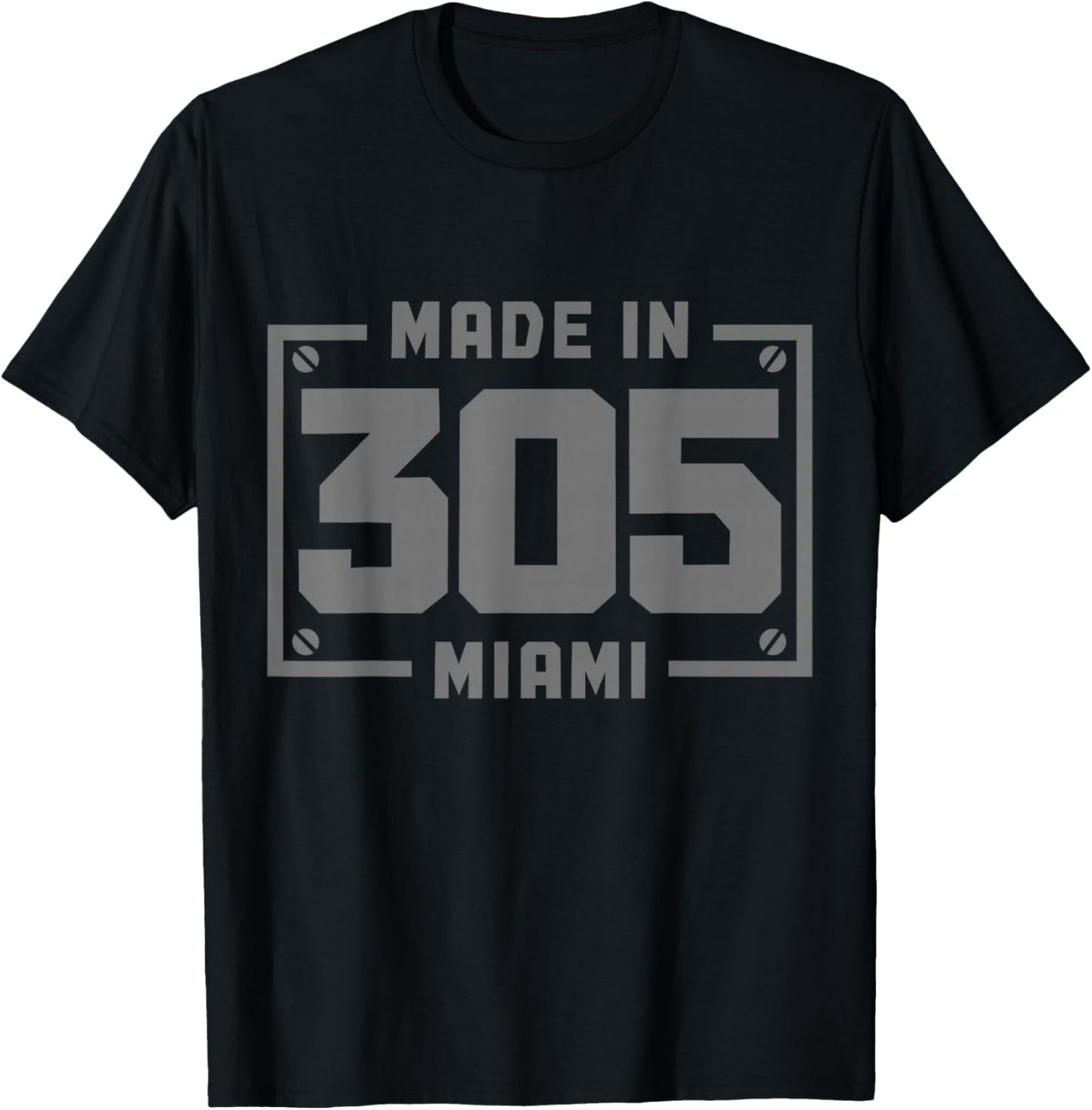 Miami Florida 305 Area Code Vintage FL Pride T-Shirt - T-Shirt | Black