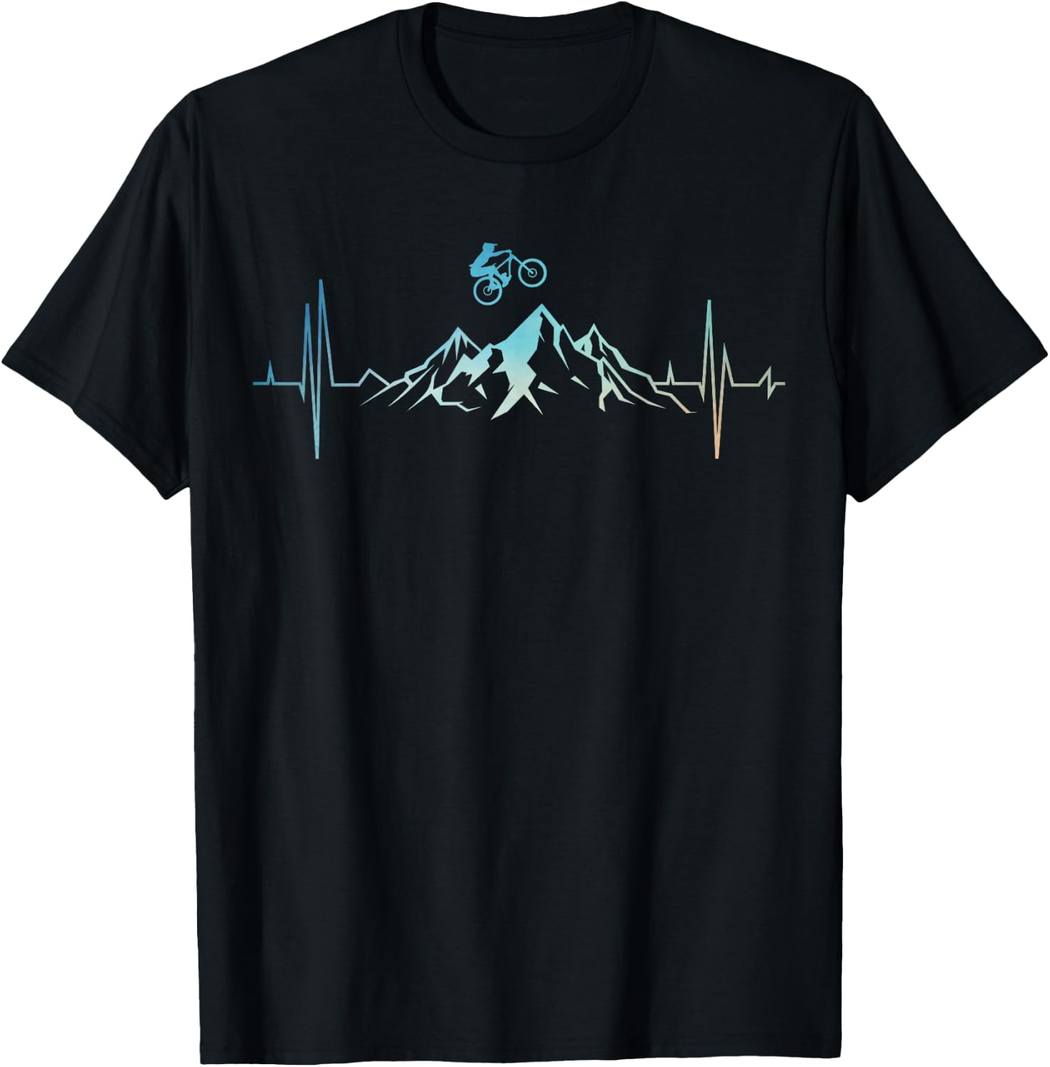 Funny Mountain Bike Art Women MTB Mountain Biker T-Shirt - T-Shirt | Black