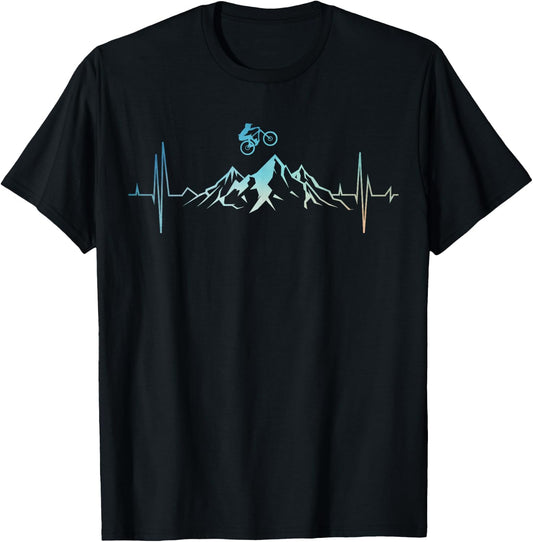 Funny Mountain Bike Art Women MTB Mountain Biker T-Shirt - T-Shirt | Black