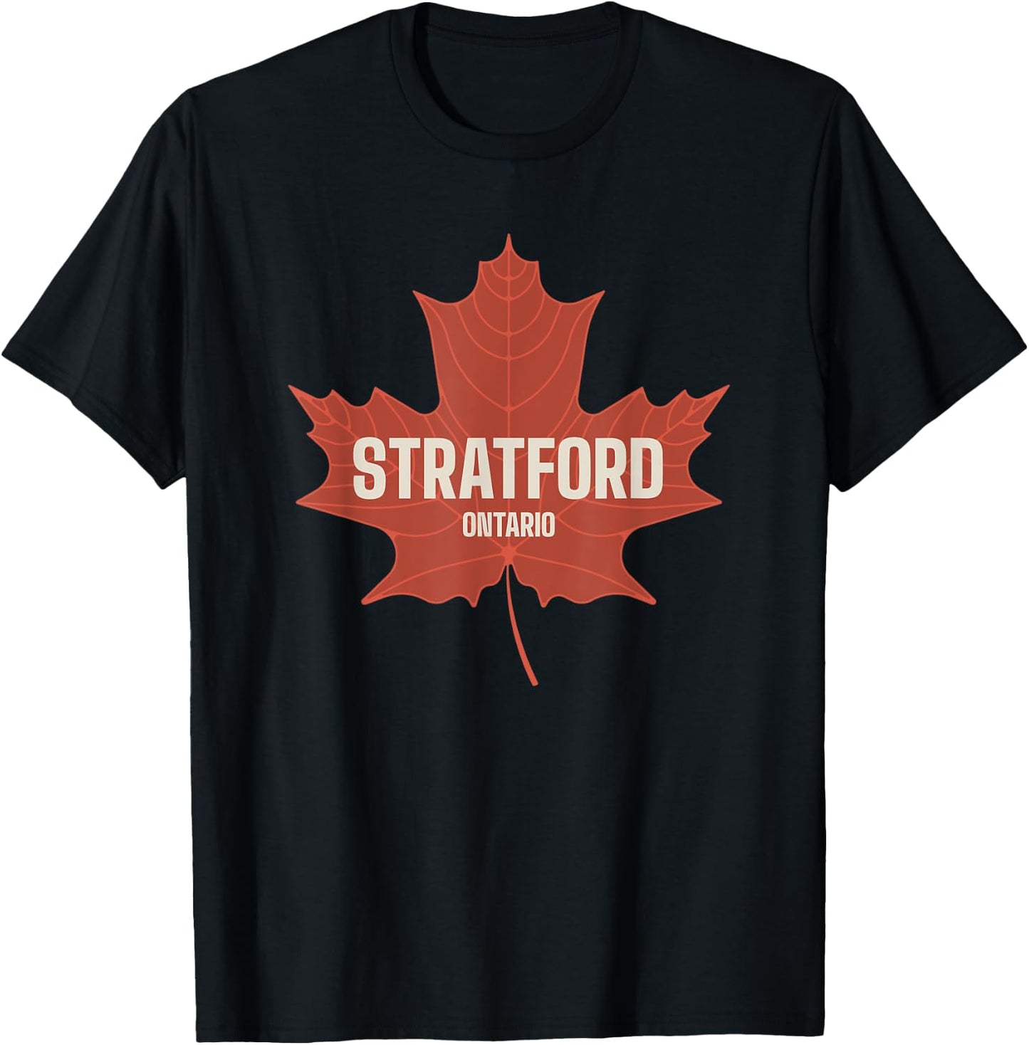 Stratford Ontario Canada Canadian Heritage Maple Leaf ON T-Shirt - T-Shirt | Black