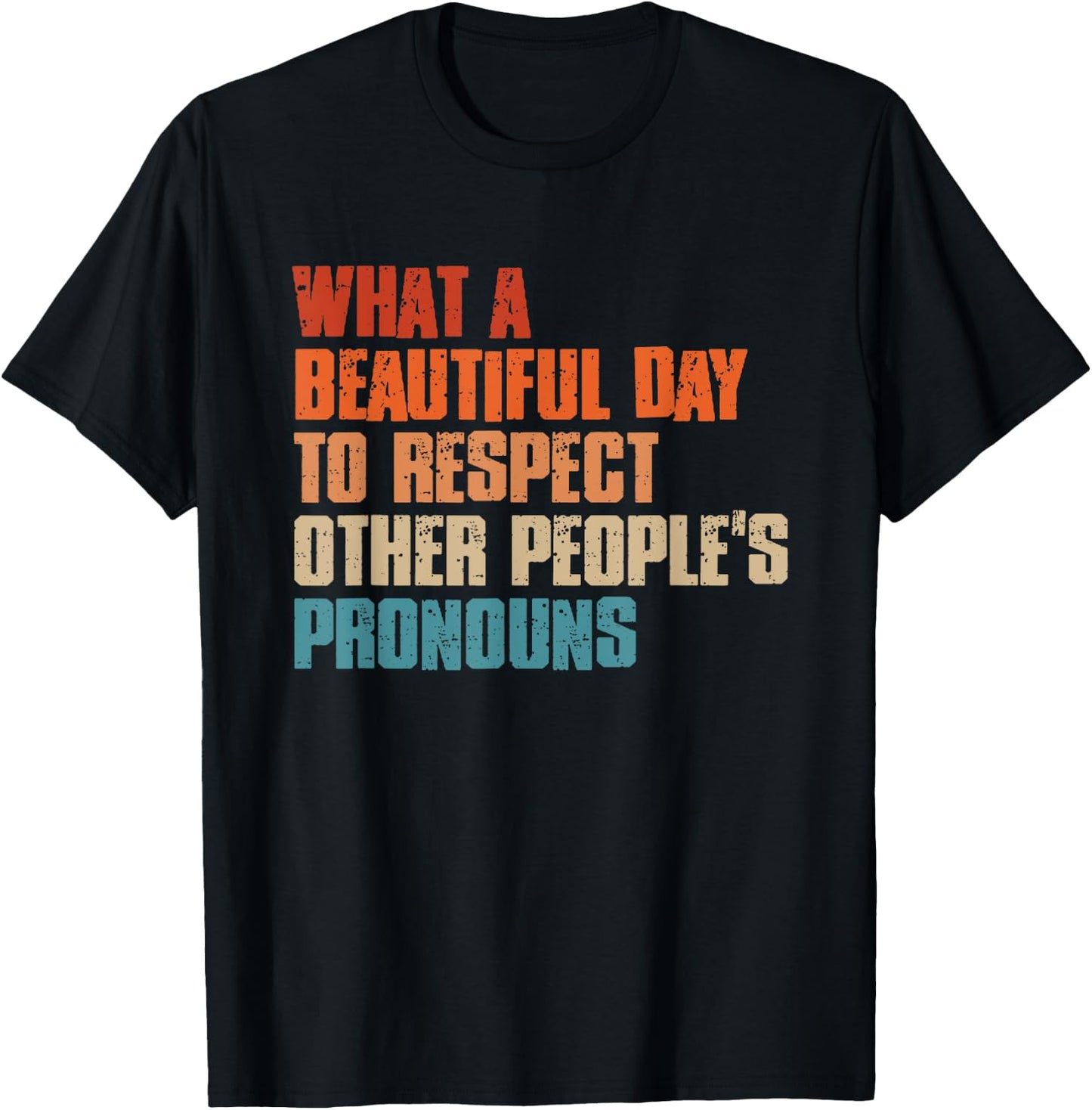 What A Beautiful Day To Respect Other People's Pronouns T-Shirt - T-Shirt | Black